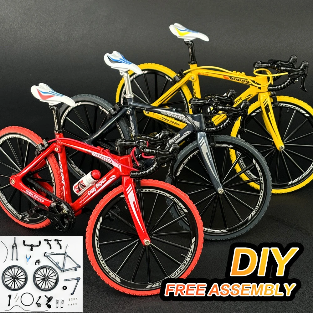 1:8 Diy Allloy Fietsmodel Diecast Vinger Mountain Assemblage Fietsen Simulatie Collectie