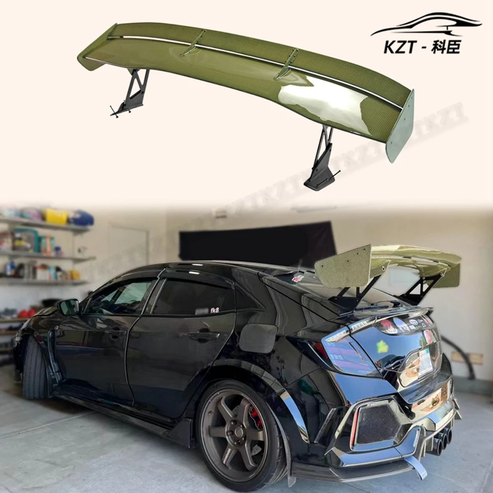 

For Honda Civic Fk7 Fk8 Vtx5 Style Rear Gt Spoiler Yellow Kevlar