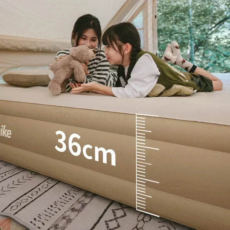 Naturehike Thicken Built-in Pump Air Matt 36cm Height Camping 1-3 Person Sleeping Self-inflating Mats Peach Skin TPU Outdoor Pad