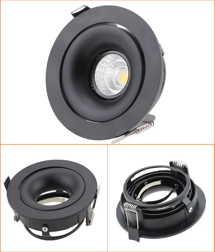 Lampu plafon LED, bola mata LED Fitting langit-langit Downlight perlengkapan ganda bingkai persegi dapat disesuaikan GU10 bohlam