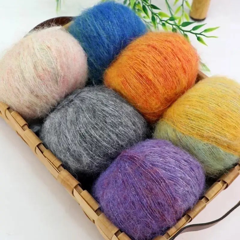 

150g/set Gradient Mohair Yarn Alpaca for Hand Knitted Crochet Sweater Scarf DIY Medium Fine Thread Oil Soft Warm Painting Style