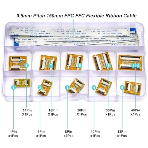 0.5mm Flexible Flat Cable & Extension Connector Aapter Kit, Pin to Pin 4/6/8/10/12/14/16/20/30/40Pin(0.5mm-Board-Kit)