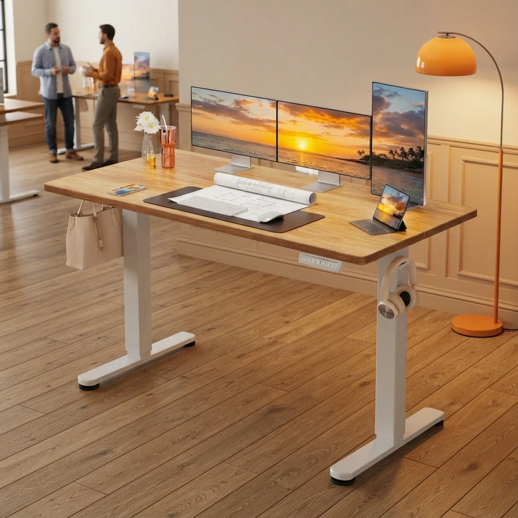 Height Adjustable Electric Standing Desk, 63 X 28 Inches Sit Stand up Desk, Memory Computer Home Office Desk