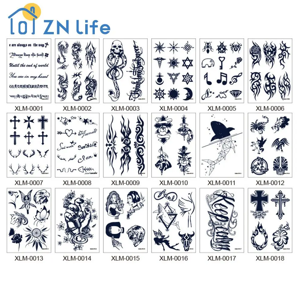 Semi Permanent Tattoo Sticker Fashionable And Bold Style Waterproof Transfer Printing Sticker 110x160mm Beauty And Health