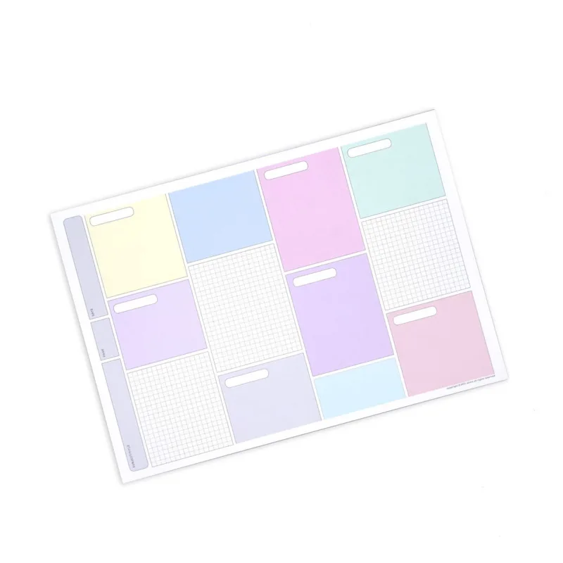 Ins Colored Lattice Cute Memo Pad Simple Style Square B5 Notepad Planner  Student Learning Note Paper School Stationery 30sheets