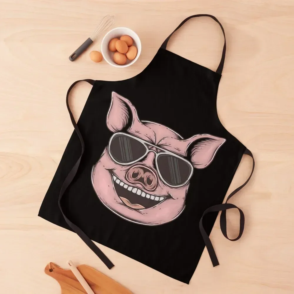 

pink pig Apron for kitchen useful Womens Dresses Trim Cloth Apron