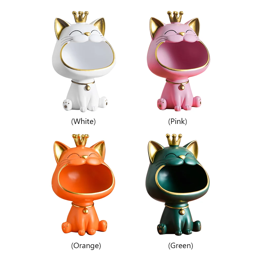 

Брелок для ключей Fortune Cat, фигурка для входа, поделки, коробка для хранения из смолы, декор, конфеты, всякая всячина, нетоксичный, безвредный для учебы, кофейня