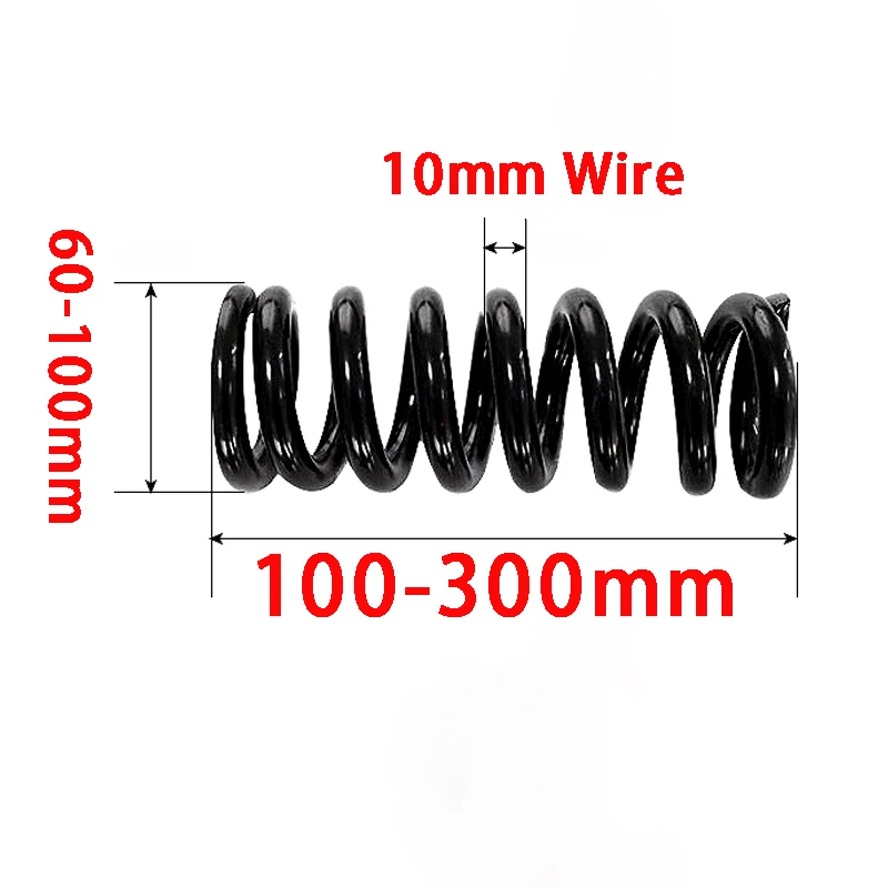 1PC Heavy Duty Shock Absorbing Steel Coil Compression Spring Wire Diameter 10mm Outer Diameter 50-100mm Length 100-300mm