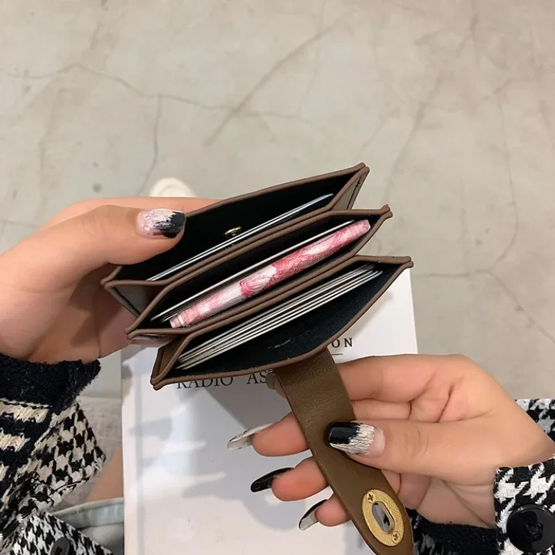 Women's Short Wallet Black Brown Minimalist Versatile Compact Card Bags Coin Purse Money Wallet Monedero Mujer Billetera 지갑