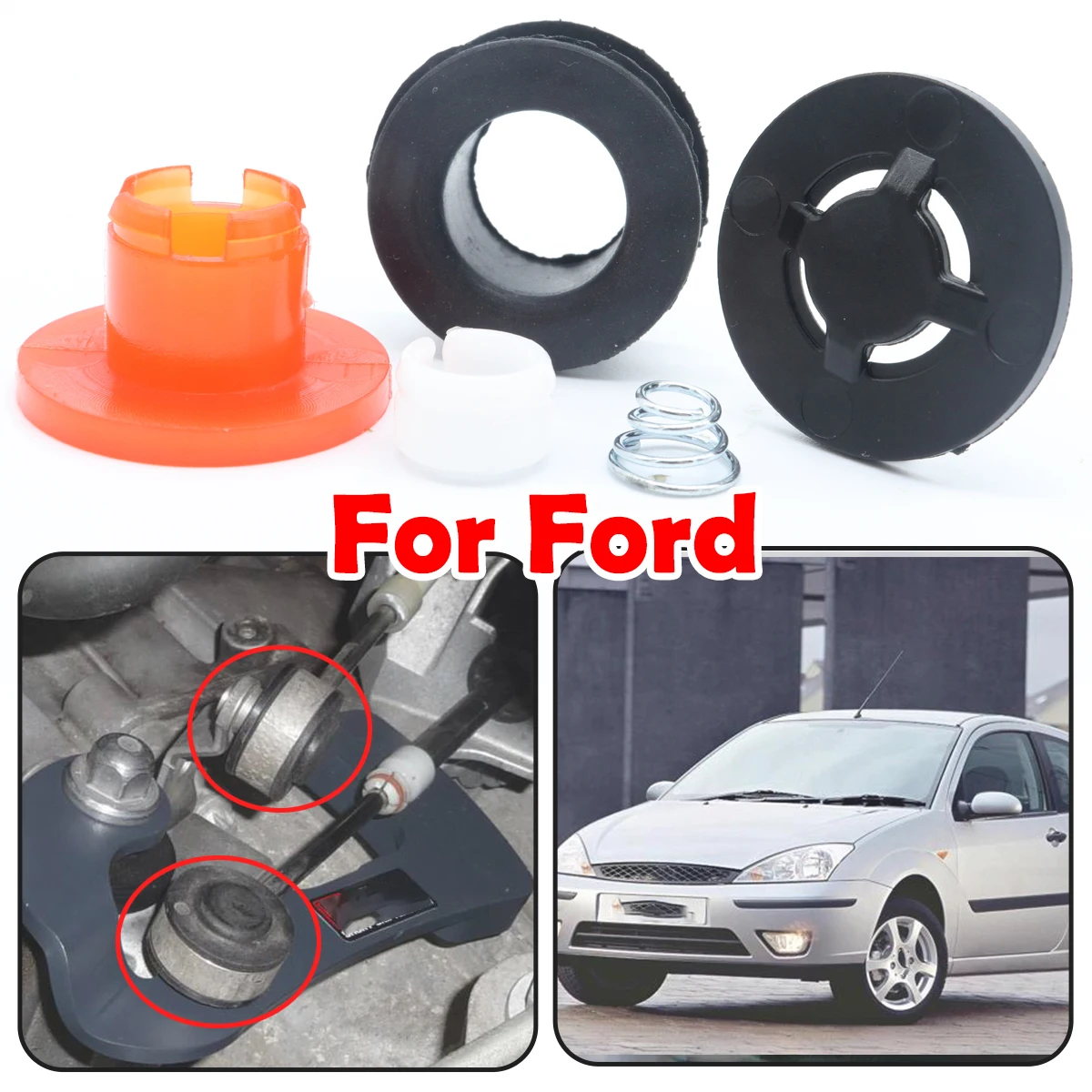 ترقية والعتاد التحول كابل الربط نهاية قضيب جلبة علبة التروس شيفتر رافعة جروميت طقم تصليح لفورد فوكس فييستا C-Max فيوجن #1