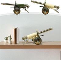 Artillery , Stainless Steel Samll Model Artillery Desktop Ornaments Gifts Mini Cannon Model Firecracker Launcher Ornament