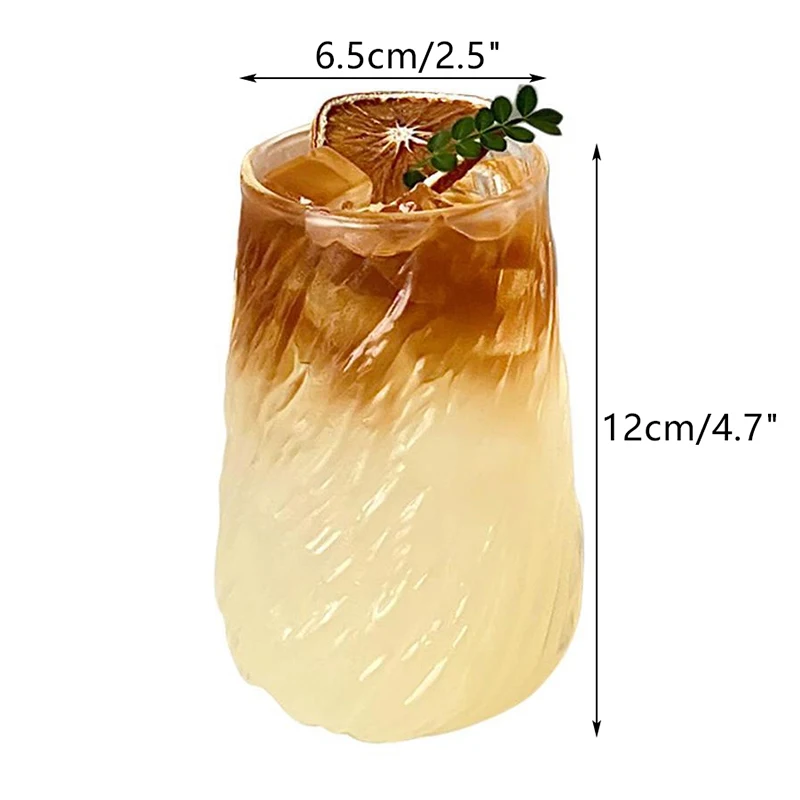 كوب زجاجي لعصير الويسكي القهوة الشفاف متعدد الاستخدامات مع الحبوب العمودية #6