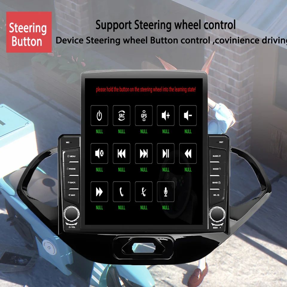 8Core 8G+128G Carplay Auto Car Radio Audio Stereo Tape Recorder HU Head Unit For Ford Figo 2015 - 2018 GPS Navi DVD Cassette DSP