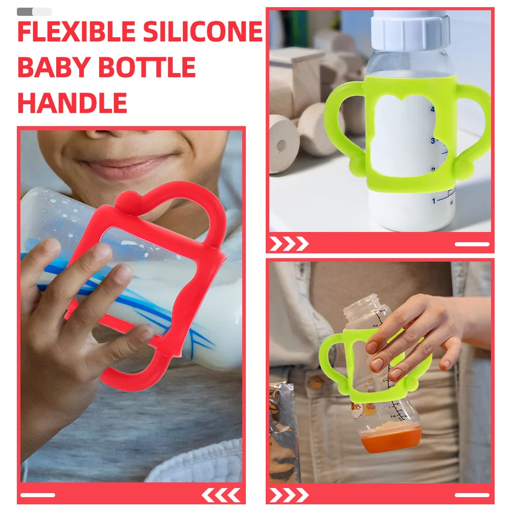 

2 шт., силиконовые ручки для детских бутылочек с мягкой ручкой, универсальные, простые в установке аксессуары для бутылочек для кормления, долговечные