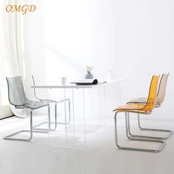 OMGD Modern Simple Transparent Chair Designer Acrylic Toyas Dining Chair Home Netflix Creative Backrest Dining Table And Chairs