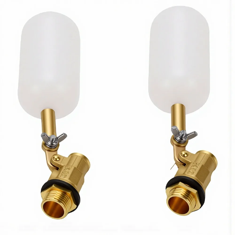 2pcs set 1/2 Inch Brass Float Valve Brass Material Durable Water Float Valve Adjustable Arm Water Level Control Valve