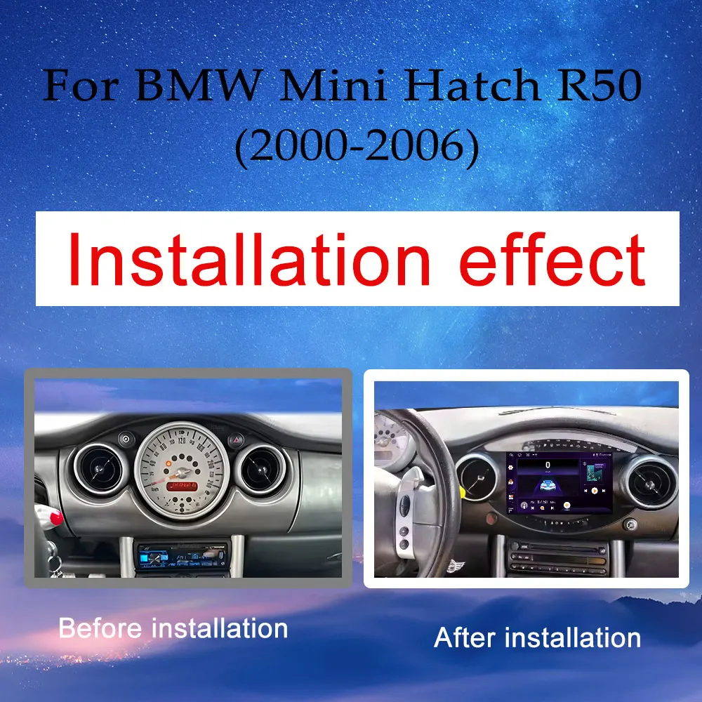 CarPlay Android for BMW Mini Hatch R50 2000 - 2006 GPS Navigation Car Radio Multimedia Player Split Screen DSP Stereo HD Screen