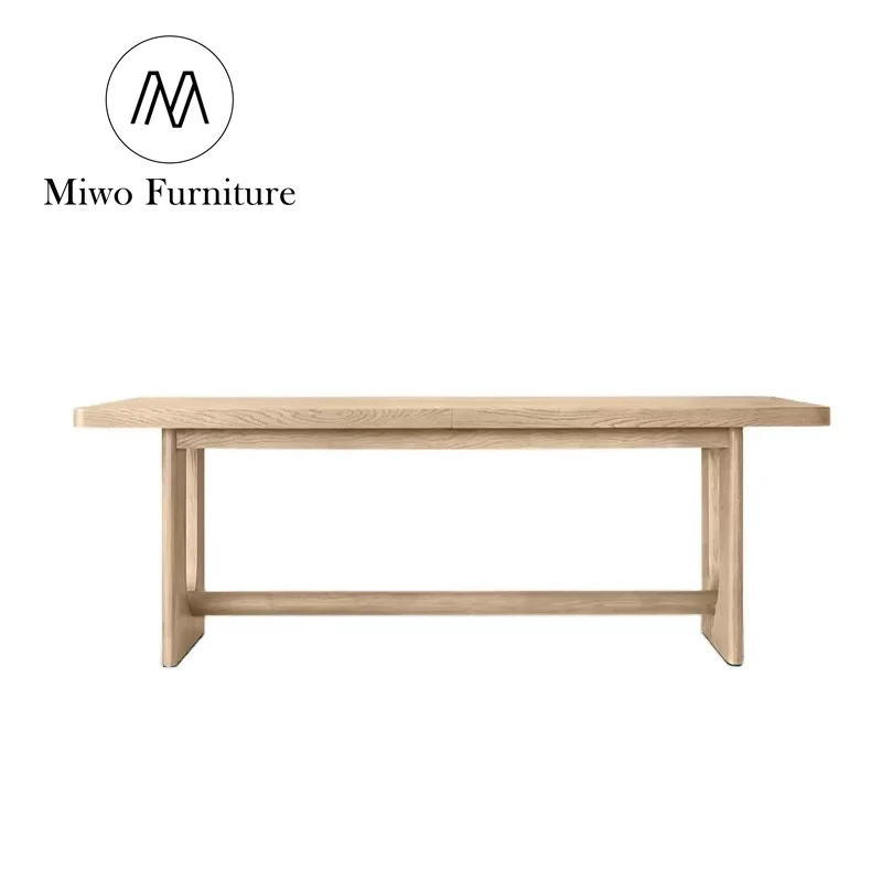 

Hotel Furniture Dining Tables Rectangular Dining Table Banquet Wood Oak Solid Wooden Table and Chairs Set Workbench