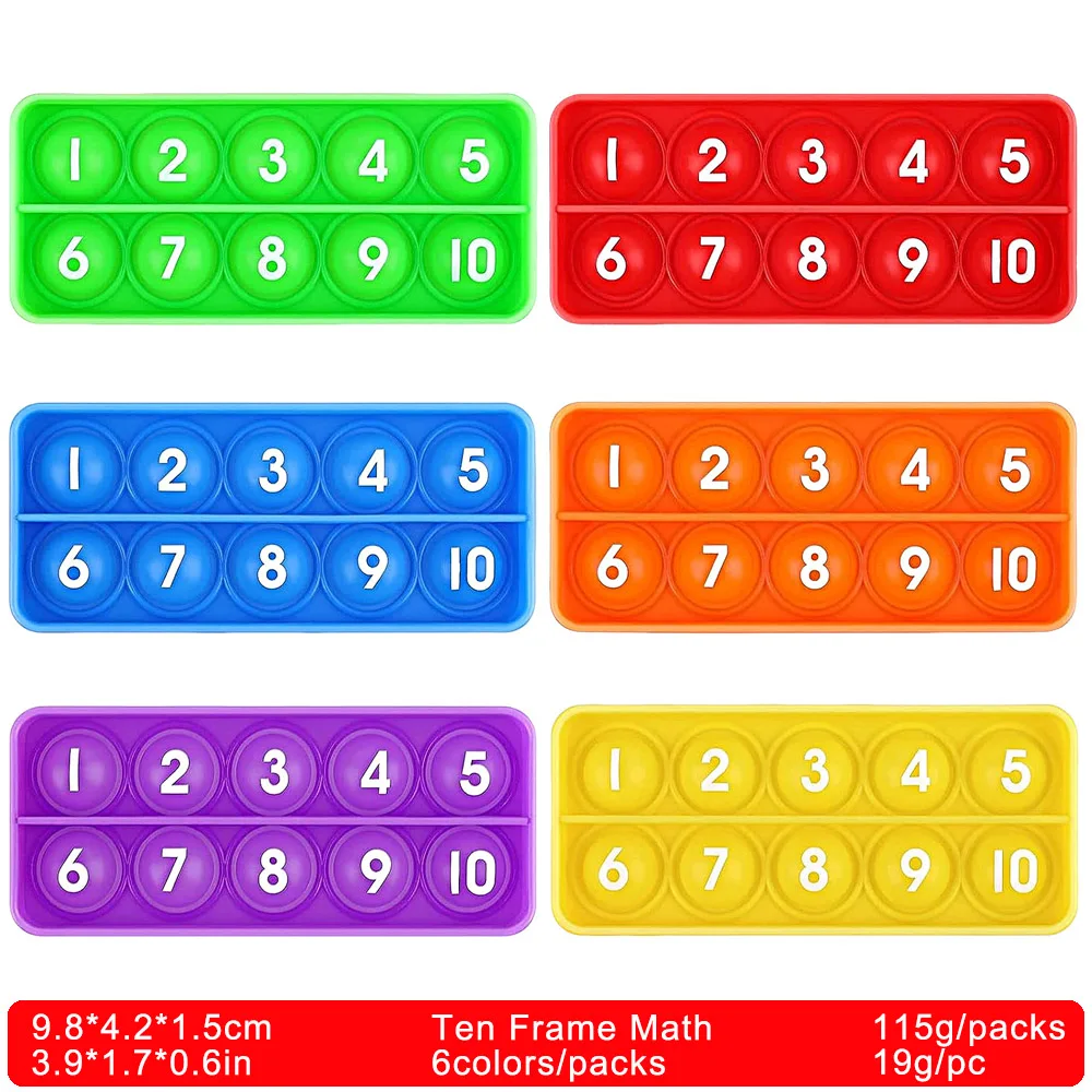 Ten Frames Math Pop Games Toy for Kids, Math Manipulatives for Preschool Kindergarten Classroom Students Teacher Educational Lea