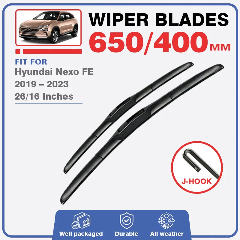 Front Wiper Blades For Hyundai Nexo FE FCEV 2019 2020 2021 2022 2023 Window Windscreen Windshield Brushes Accessories Refills