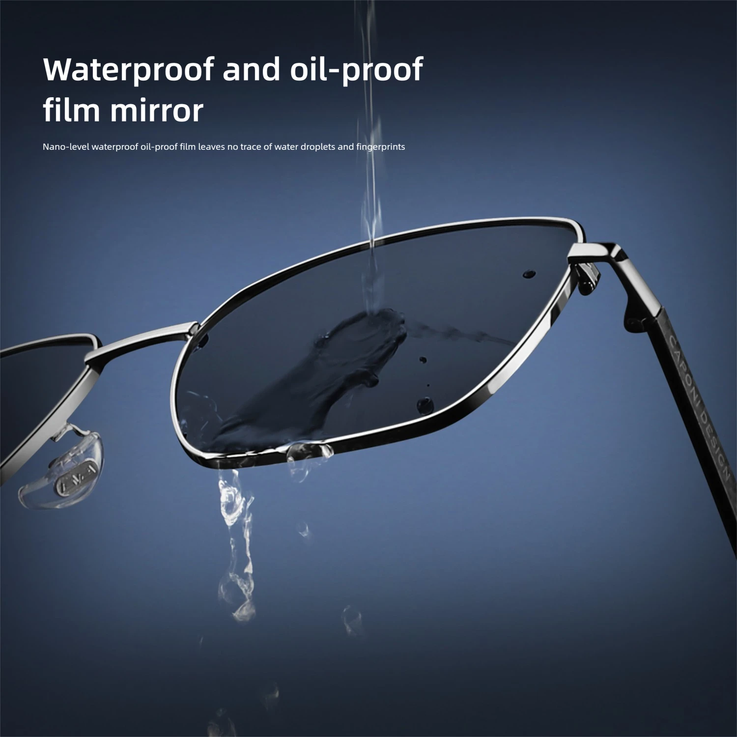 CAPONI وصفة طبية الاستقطاب الرجال النظارات الشمسية للرؤية الليلية ألياف الكربون قصر النظر نظارات القراءة التقدمية ظلال سوداء PJ34713