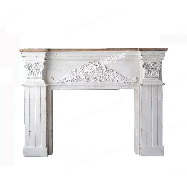 

Retro Simple Entrance Cabinet French European Style Fireplace Mantel Solid Wood Wedding Shooting Props