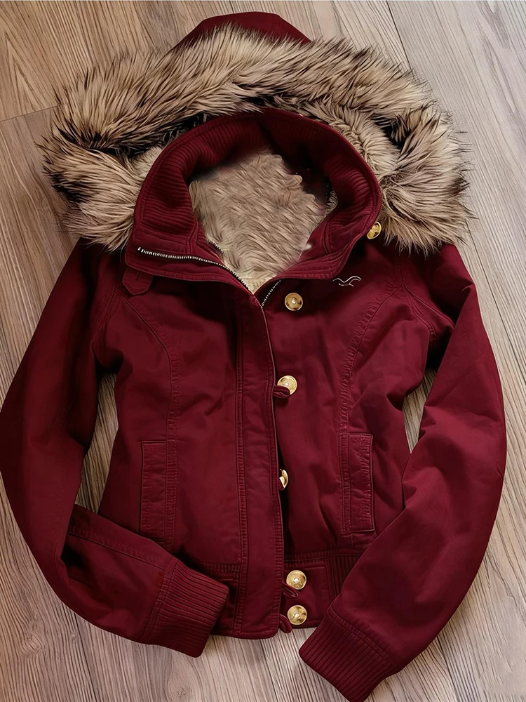 

Повседневное пальто на подкладке, женское облегающее теплое зимнее пальто Sli с меховым воротником, универсальная повседневная верхняя одежда