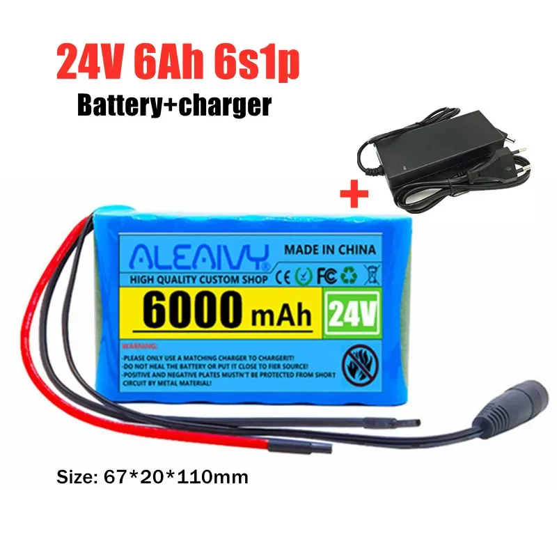 

24V 6Ah 6s1p battery 18650 rechargeable lithium ion battery pack for 25.2v lithium battery electric scooter electric bike + bms