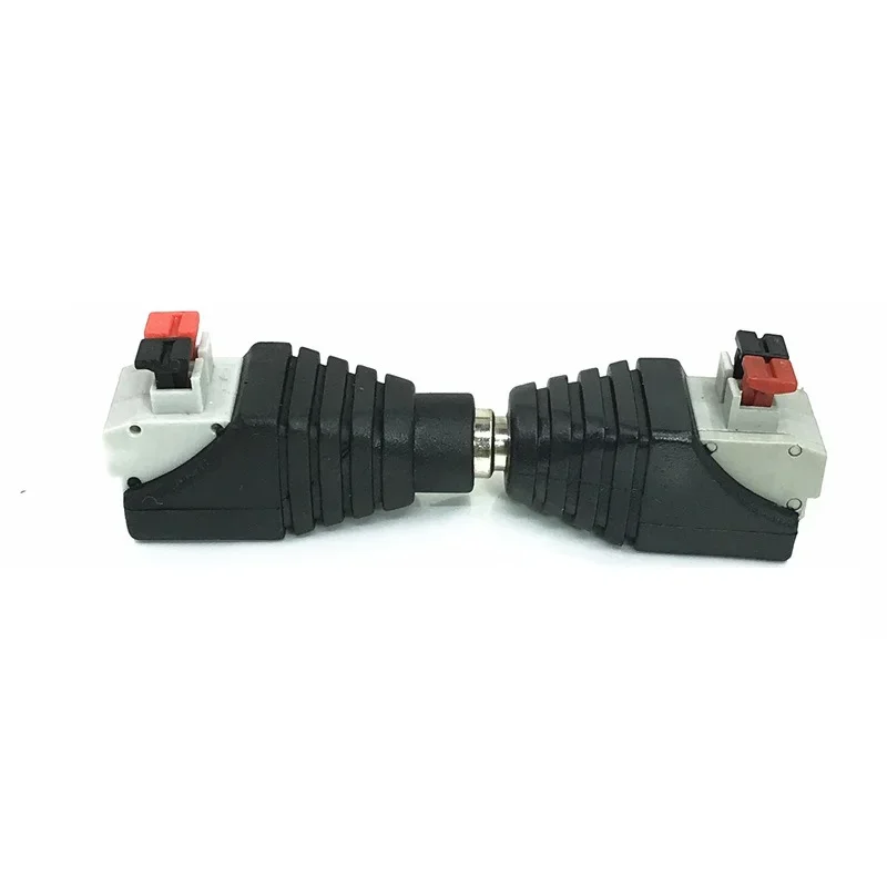 Adaptador de conector de empuje para cable sin soldadura, 2.1x5.5mm DC macho y hembra, enchufes de cable de alimentación 6