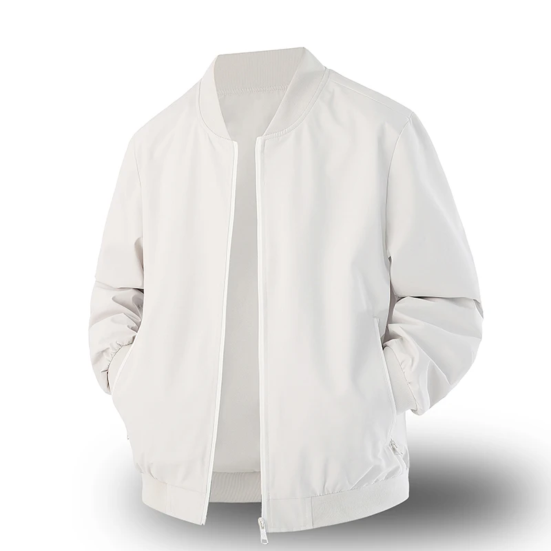 

New baseball collar executive jacket men's outerwear men's solid color team uniform charge