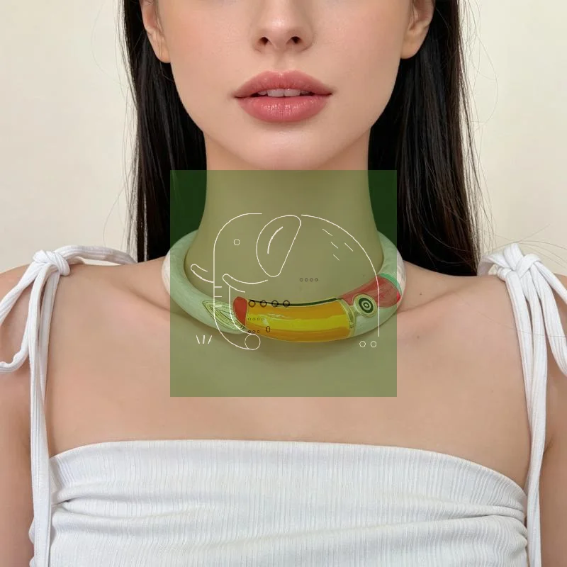Women'S Formal Dinner Wear - Изысканное массивное колье-чокер с туканом, глянцевой