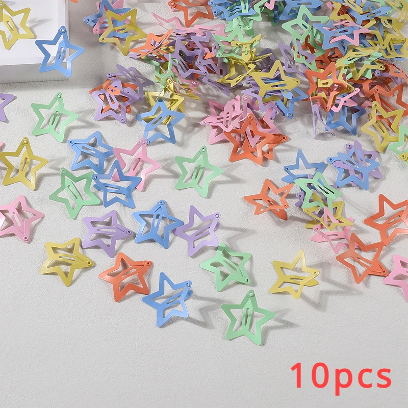 10Pcs Colorful Star BB Hair Clips for Girls Children Lovely Hair Decorate Hairpins Barrettes Headwear Kids Hair Accessories
