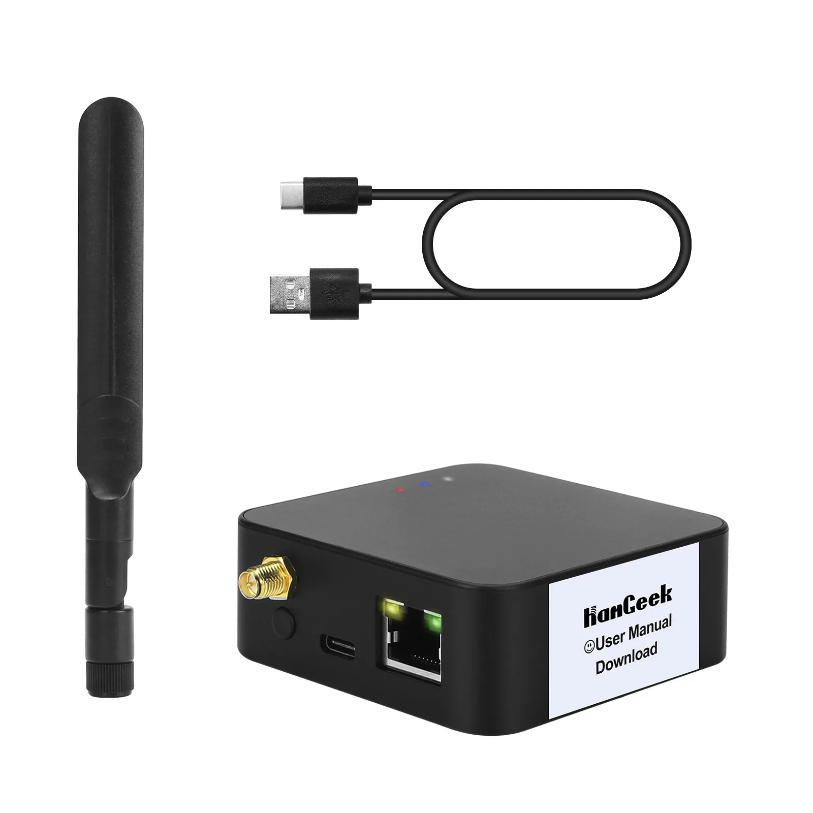 For HamGeek HMG-01 Plus Black Universal ZigBee Gateway Universal ZigBee Coordinator with USB Data Cable