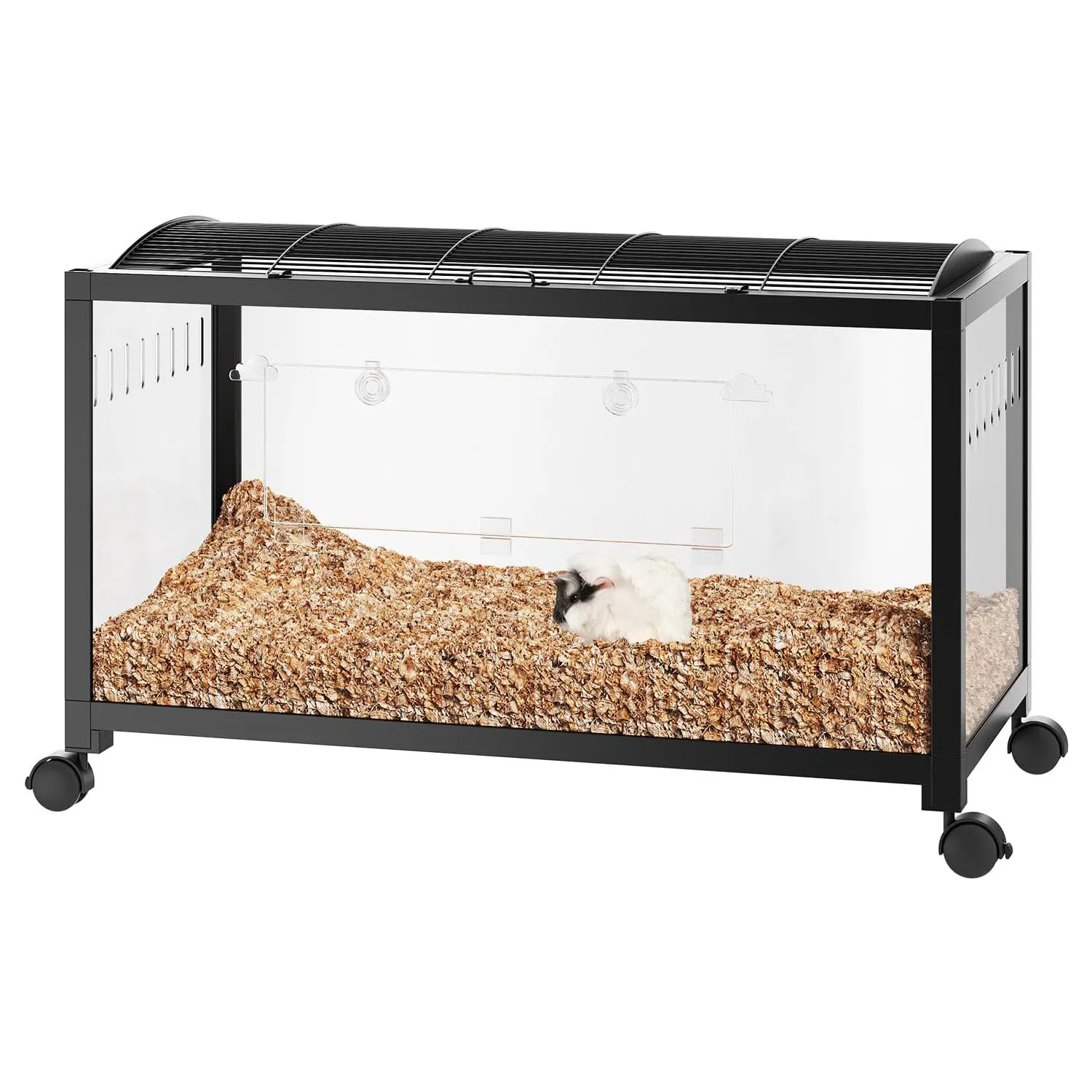 Large Hamster Cage, 3-Tier Gerbil Cages with Running Wheel, Water Bottle, Food Bowl, Ramps, Portable Hamster House with 7