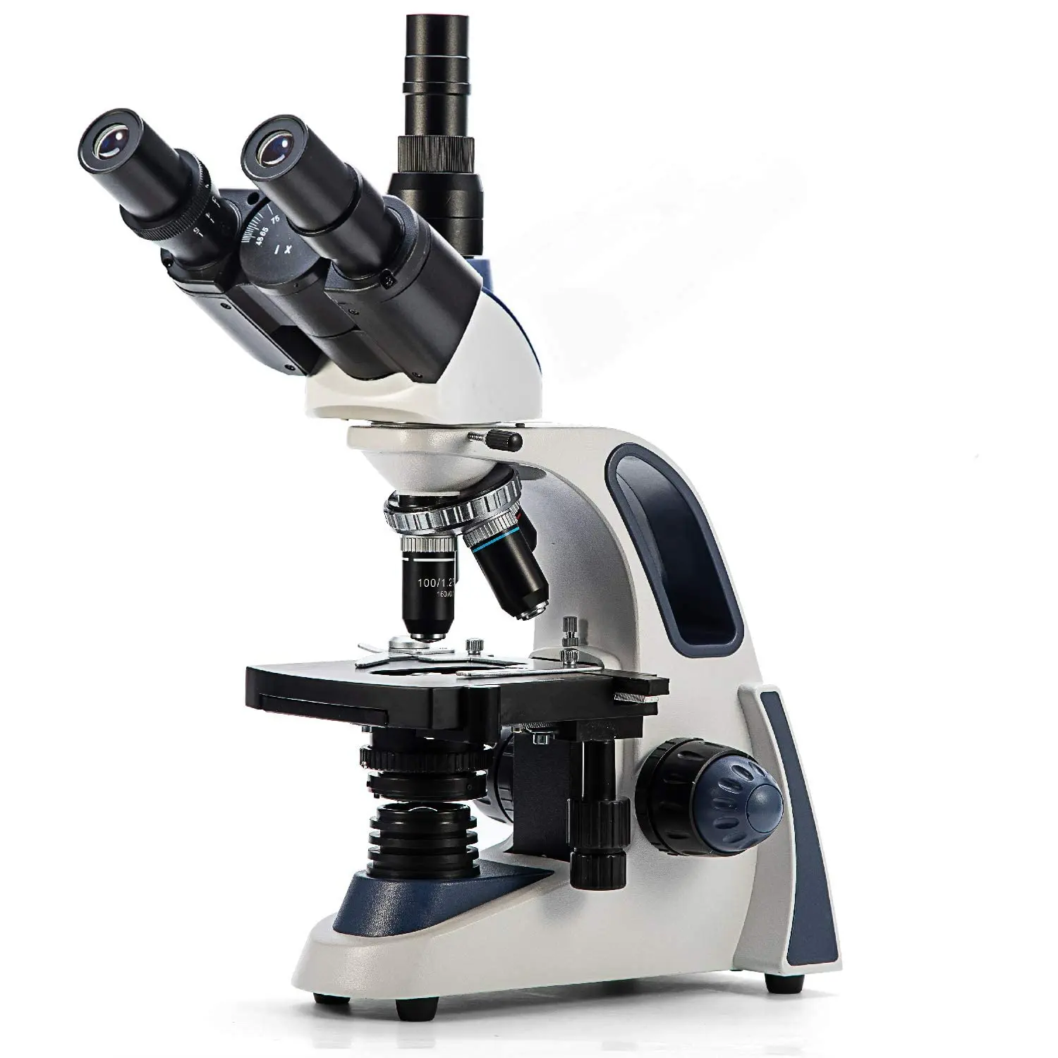 SW380T 40X-2500X Magnification, Siedentopf Head, Research-Grade Trinocular Microscope Compound Lab with Wide-Field 10X/25X