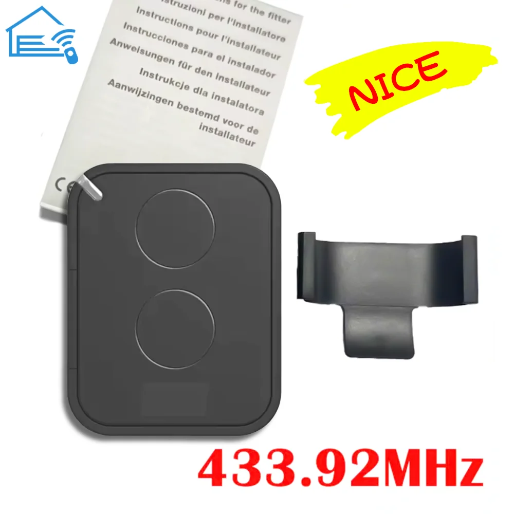 For NICE Garage Remote Control Gate 433MHz DOORHAN TRANSMITTER 2PRO 4PRO DOORHAN Keychain for Barrier Keyfob 433.92MHz Drive