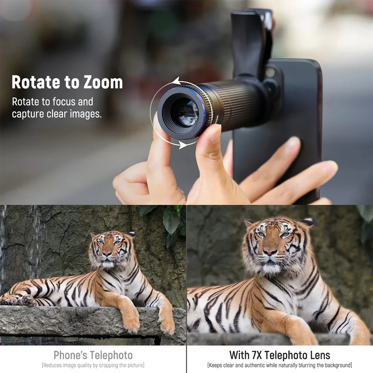 NEEWER LS-36 PRO HD عدسة المقربة لكاميرا الهاتف 7X عدسة تكبير مرفقة مع 15 عنصرًا و12 مجموعة وخيط 17 مم