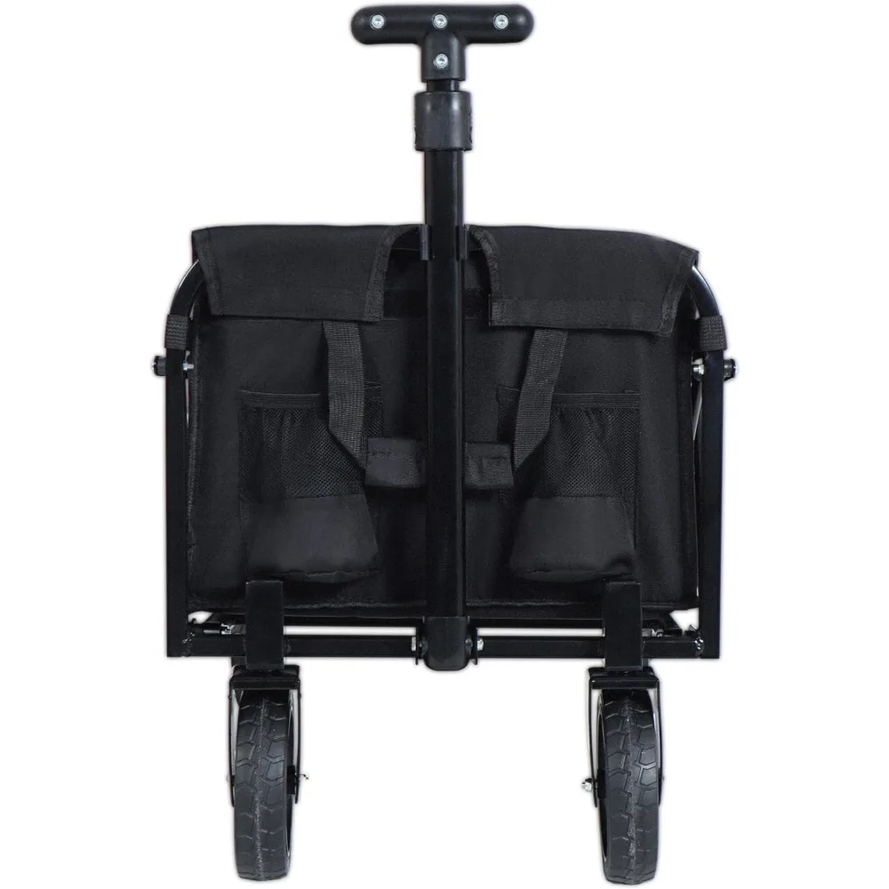 "double-deck folding trolley: 100% more storage for outdoor adventures and errands"