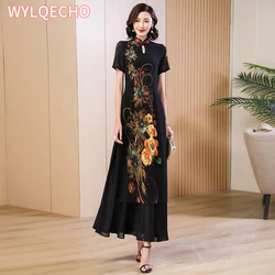 2024 çin elbisesi qipao oryantal parti qipao elbise çin tarzı modern cheongsam nakış vintage a line cheongsam elbise