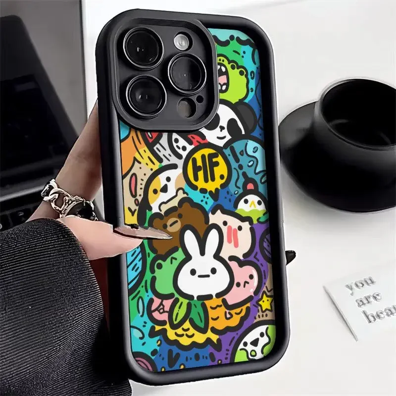 Painted Cartoon Quirky Animals for Poco M6 Pro Poco M5s Poco M4 Pro M3 Pro M2 Soft Case Silicone