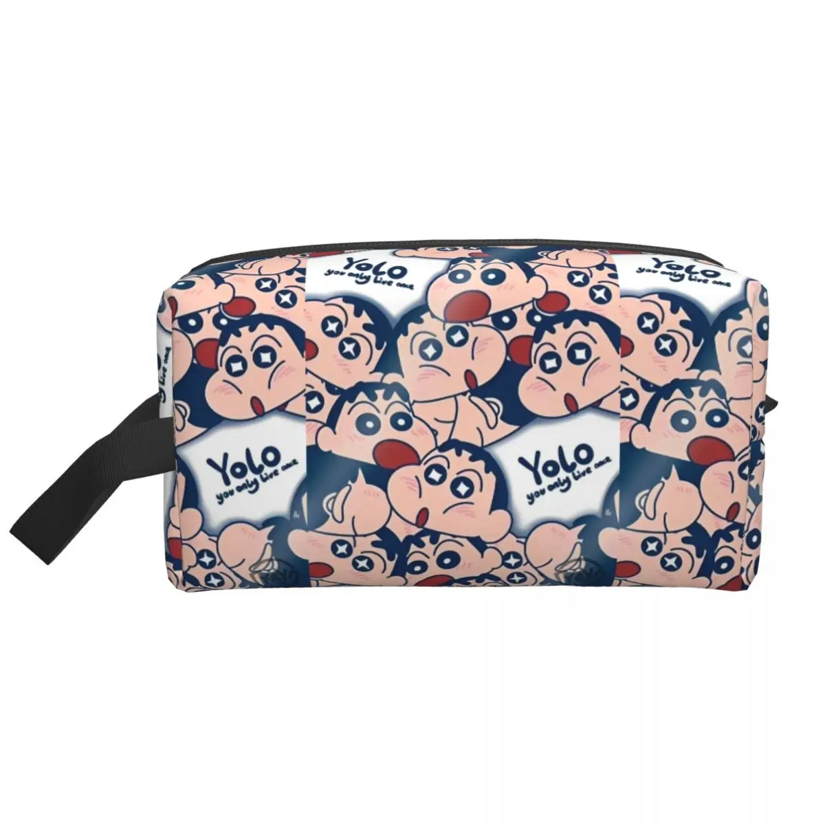 Crayon Shin Chan Cosmetic Bags For Makeups Woman Aesthetic Storage Organizers Portable Zipper Traveling Polyester Makeup Bag