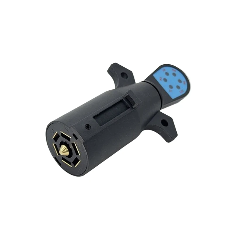 

7-контактный тестер сигнала прицепа США для трактора, грузовика, грузовика, 7-контактный тестер штепсельной вилки прицепа для диагностики круглого адаптера, штыревой разъем