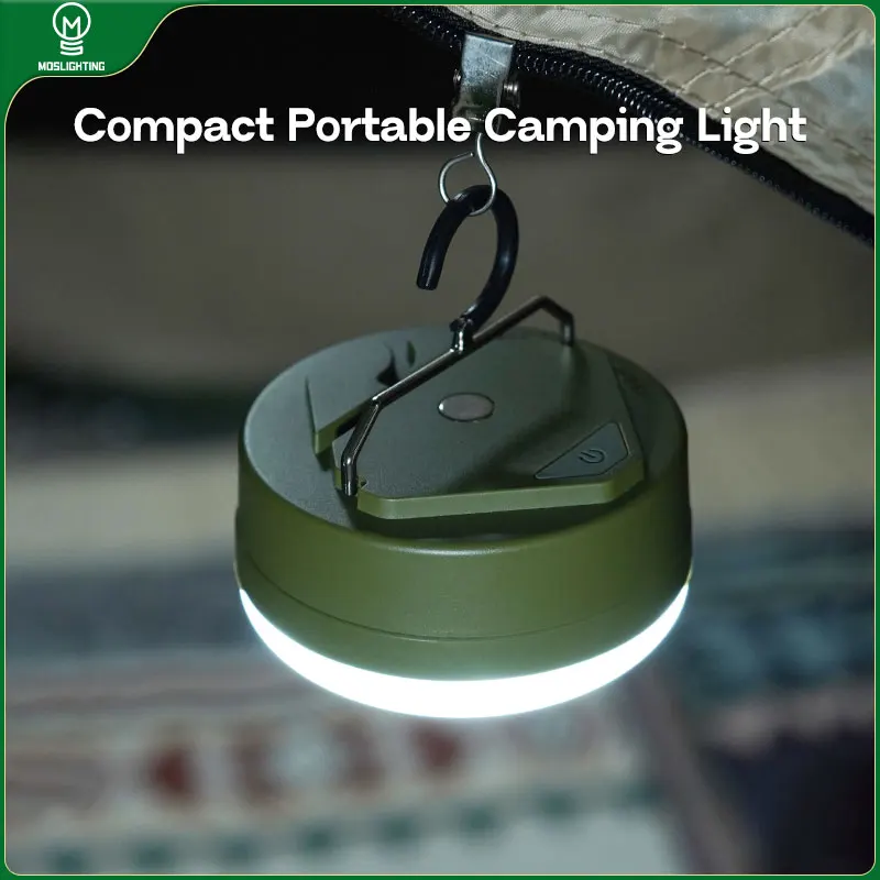 

MOSLIGHTING Mini Battery LED Camping Light Atmosphere Light Hook Handle Light Super Bright Emergency Night Light Fishing Light