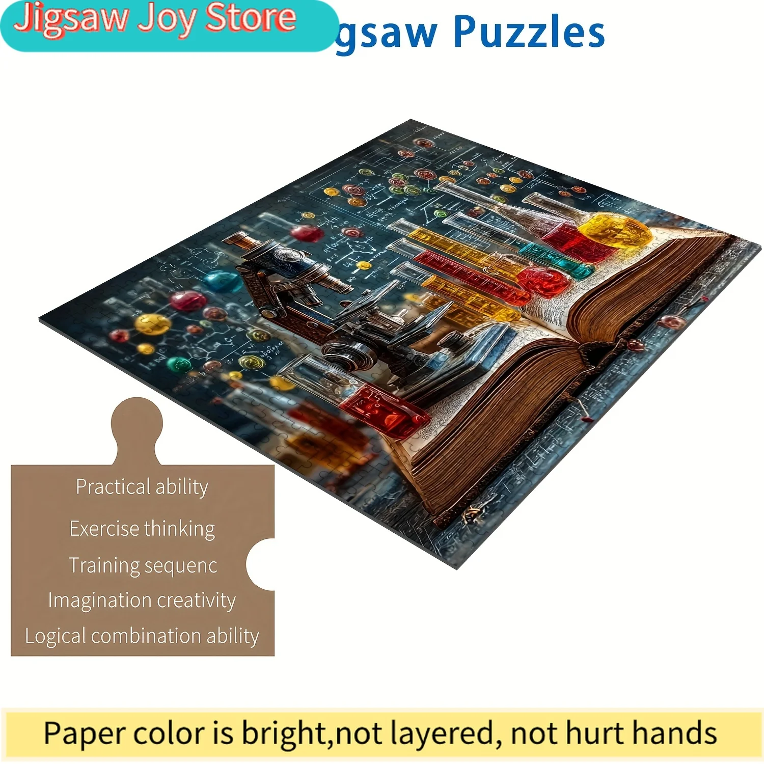 

Science Experiment with Chemicals And Puzzle, Waterproof & Scratch-Resistant, Large Jigsaw Toy for Brain teasers puzzle for p