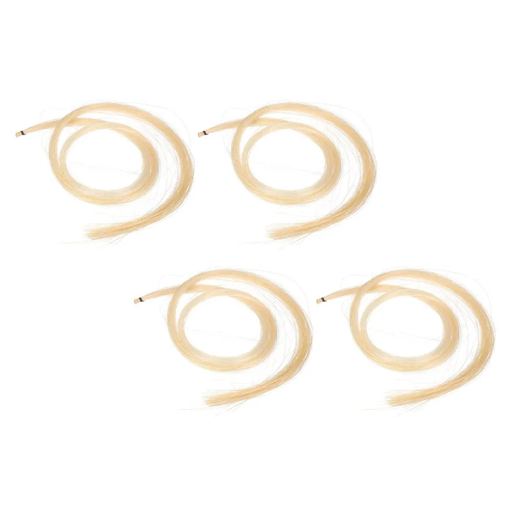 

4Pcs Natural Violin Bow Hair White Horse Tail Thick High Quality Replacement Violin Hair Instrument Accessories