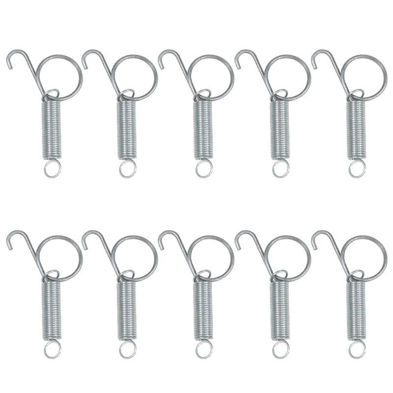 Cage Door Spring Hook 10Pcs Metal Spring Hooks Sturdy Tension Fixing Spring for Wire Rabbit/Bird/Hamster Cages S/L