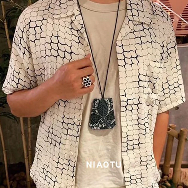 NIAOTU Original New Spring Summer 22SS Hawaiian Snake Pattern Short Sleeve Shirt for Men Non Visvim