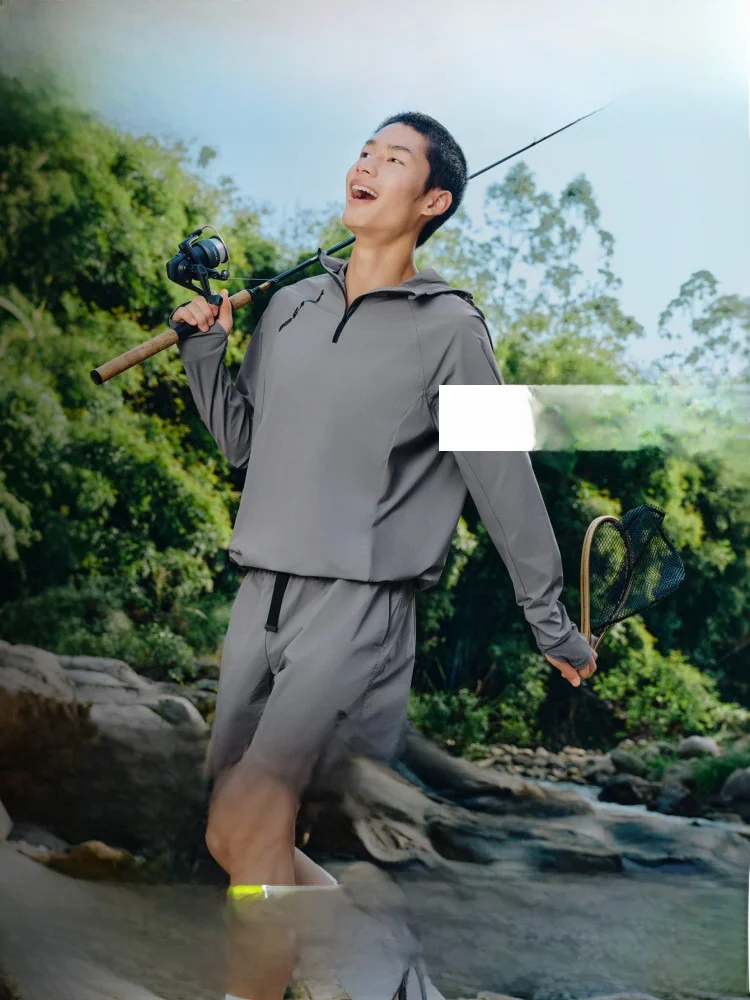 Banana Leaf Men's Outdoor Quick Dry Long Sleeve Cover up Jacket Sports Wading Suit Set Breathable Ultra Light Sun Protection