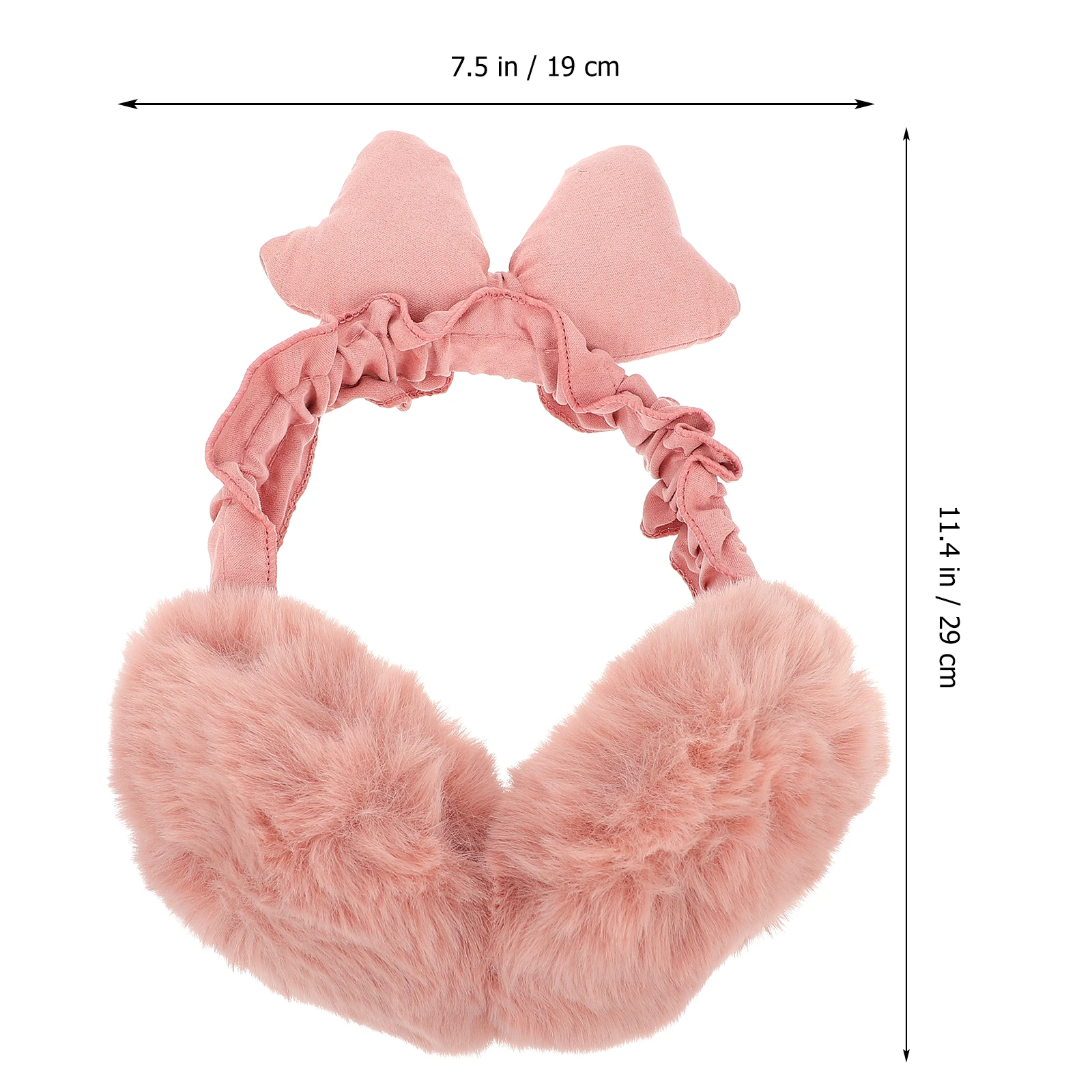 1 قطعة القوس فروي شتاء دافئ حماية الصقيع مقاومة في الهواء الطلق يمكن ارتداؤها الدافئة سدادات حماية الأذن غطاء للأذن للنساء