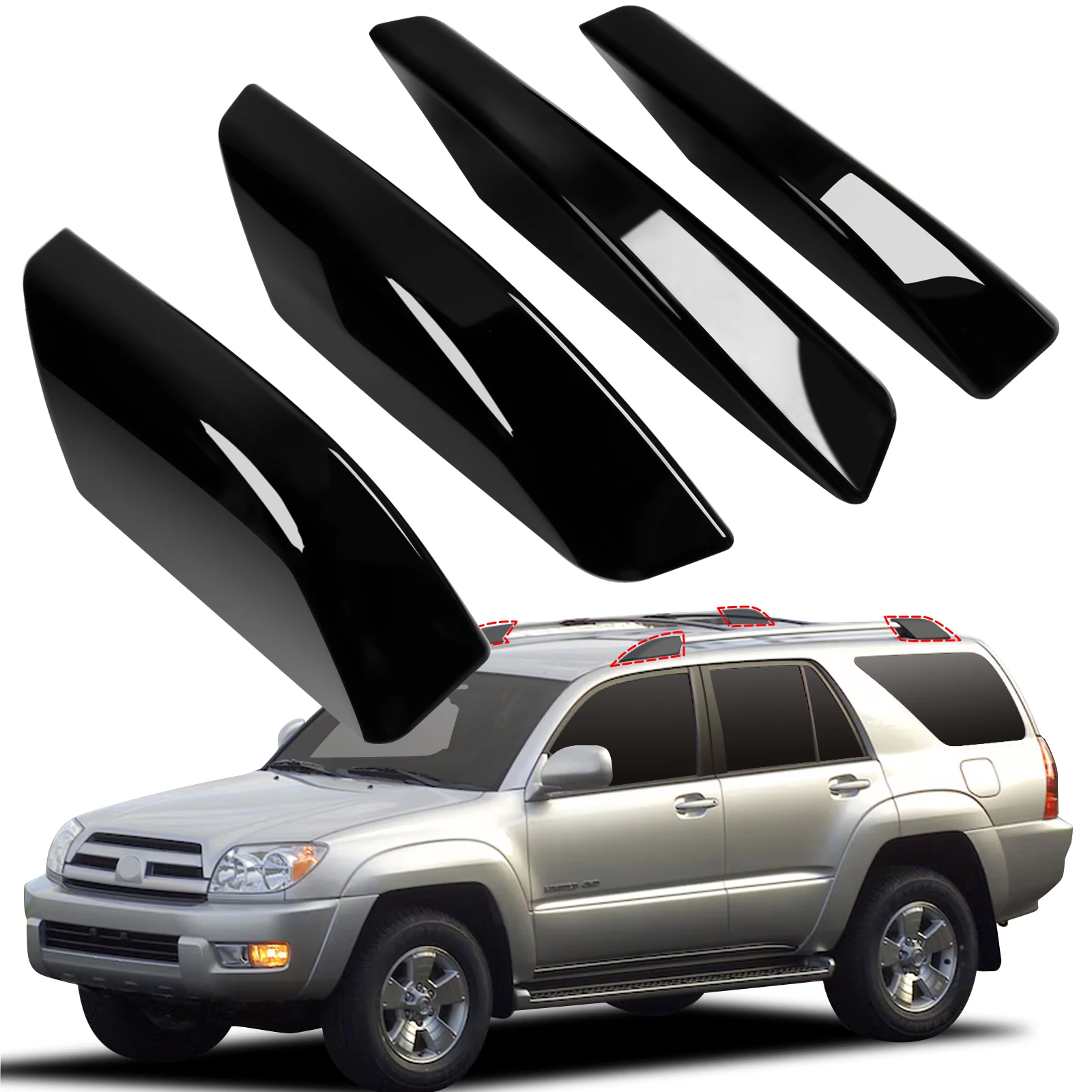 Roof Luggage Rack Cover Compatible With Toyota 4Runner 4WD N210 2003 2004 2005 2006 2007 2008 2009 Roof Rails Roof Rack End Caps